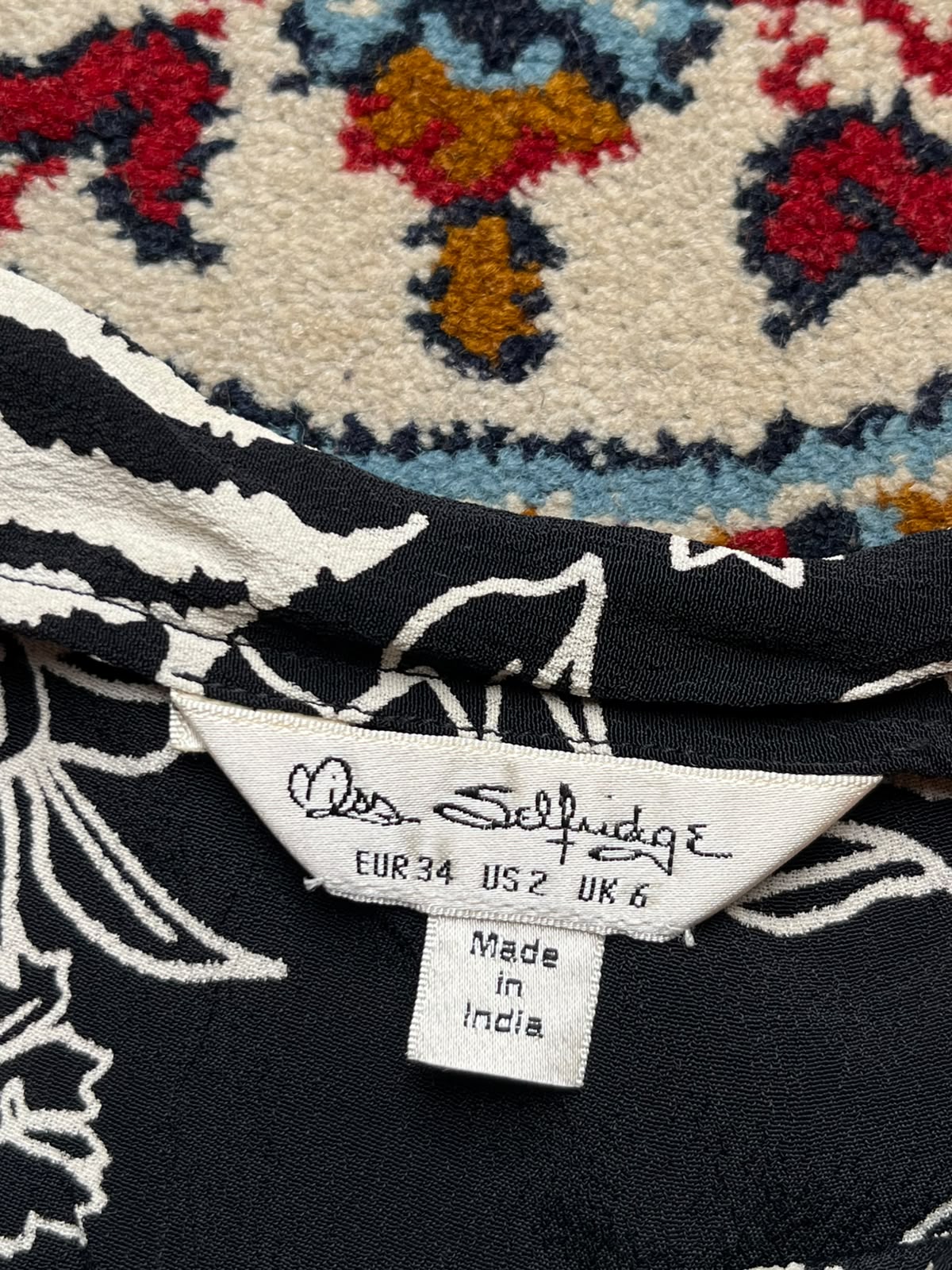 Miss Selfridge Mixed Monochrome Print Cami Top - S