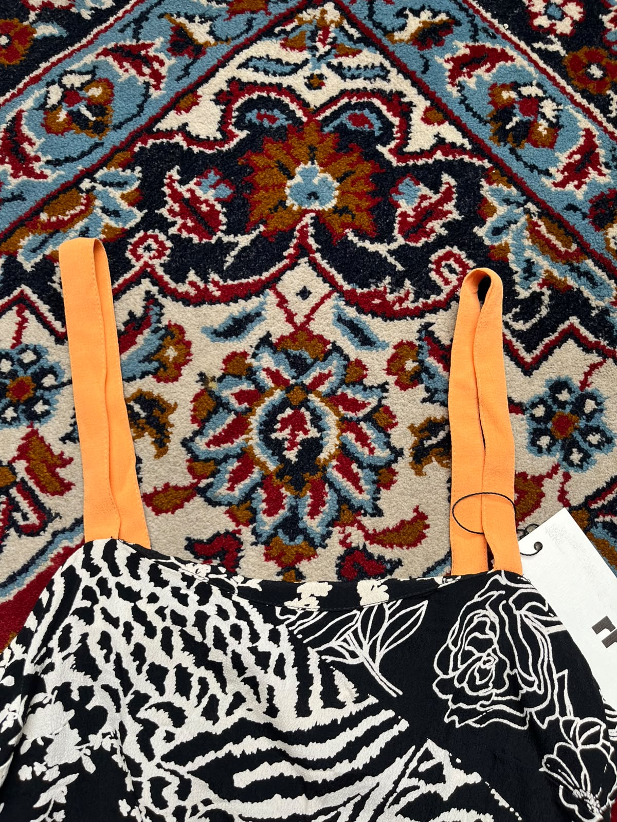 Miss Selfridge Mixed Monochrome Print Cami Top - S