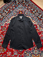 RIVER ISLAND Studded Collar Black Egyptian Cotton BUTTON DOWN SHIRT - L
