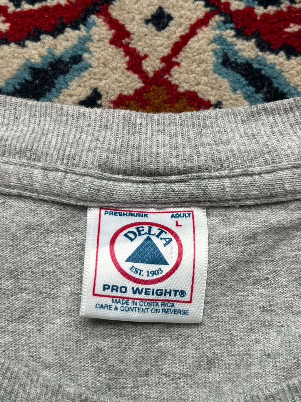 Vintage Delta Pro Weight Gray Graphic Shirt - L