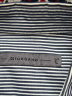 Giordano Blue White Pinstripe Casual Cotton BUTTON DOWN SHIRT - M