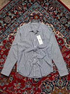 Giordano Blue White Pinstripe Casual Cotton BUTTON DOWN SHIRT - M