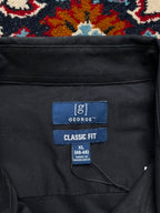 George Classic Fit Solid Black BUTTON DOWN SHIRT - L
