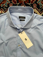 Emidio Tucci Fit Line Light Blue Casual BUTTON DOWN SHIRT - XL