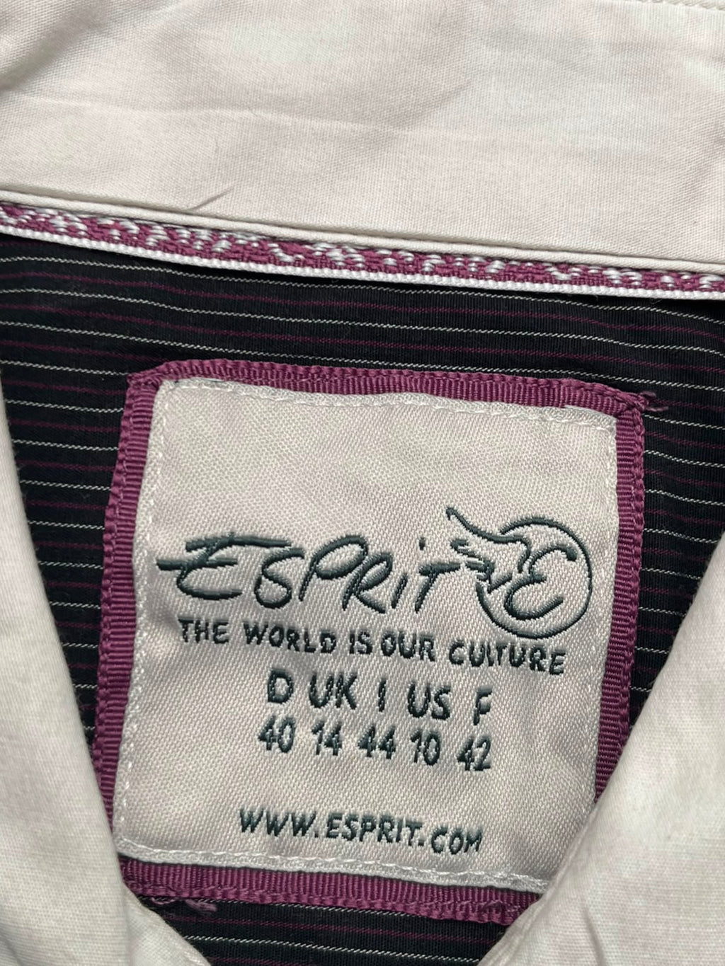 ESPRIT Womens Black White Pinstripe BUTTON DOWN SHIRT - M