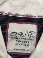 ESPRIT Womens Black White Pinstripe BUTTON DOWN SHIRT - M