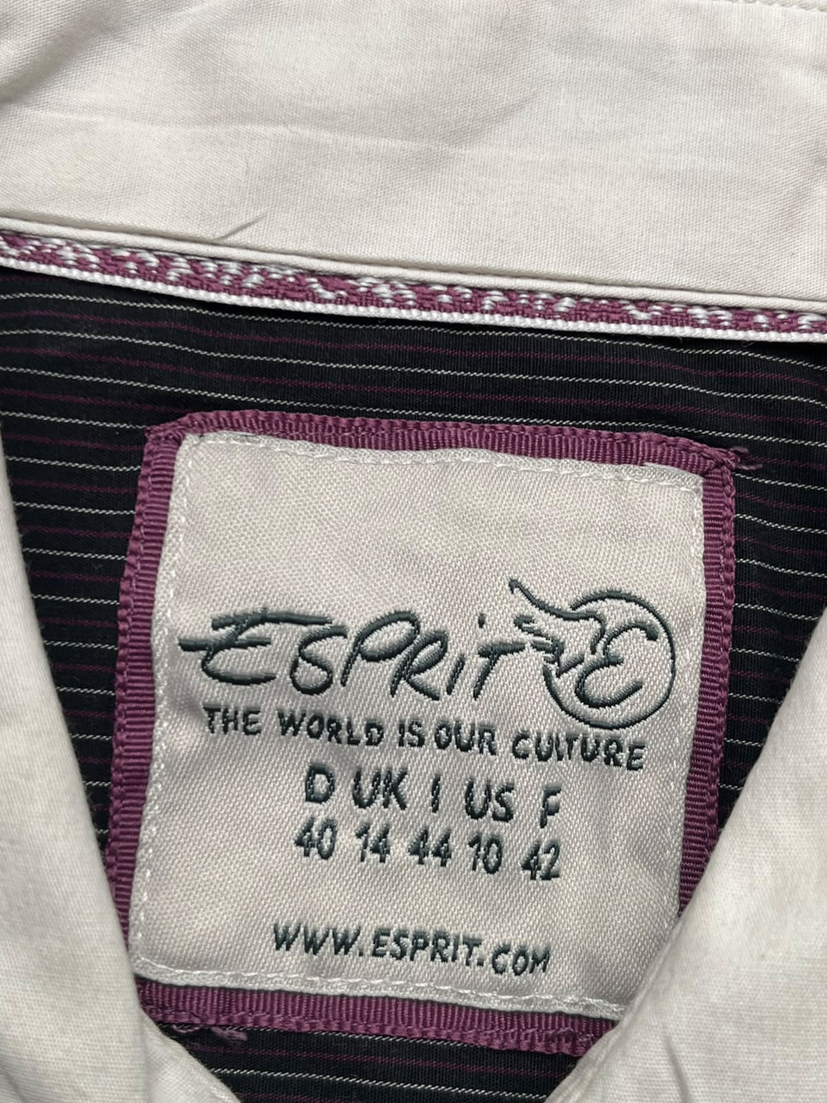 ESPRIT Womens Black White Pinstripe BUTTON DOWN SHIRT - M