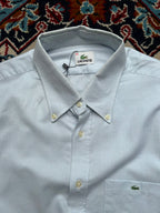 Lacoste Light Blue Micro Check Cotton Button Down Shirt - XL