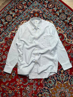 Lacoste Light Blue Micro Check Cotton Button Down Shirt - XL