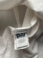 D&G Dolce & Gabbana White Plain Brad Button Down Shirt - M