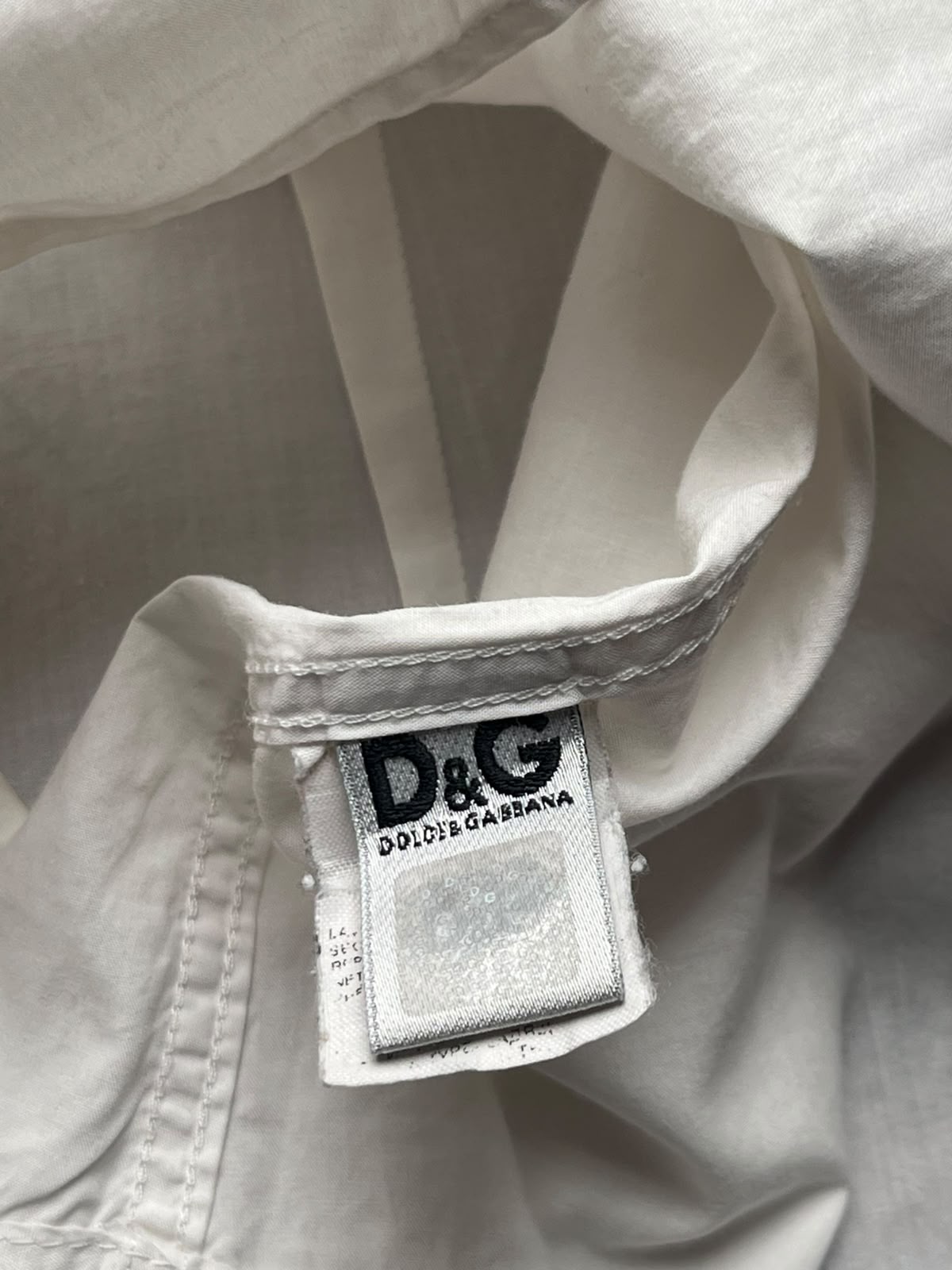 D&G Dolce & Gabbana White Plain Brad Button Down Shirt - M