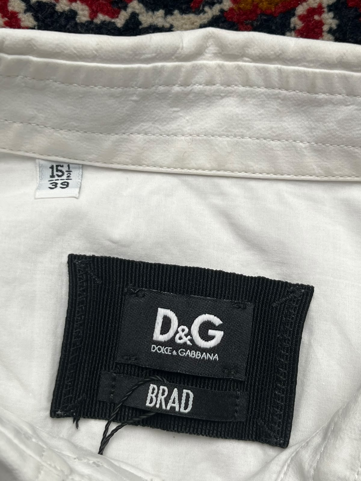 D&G Dolce & Gabbana White Plain Brad Button Down Shirt - M