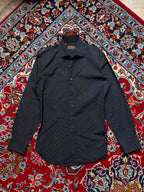 Etro Milano Black Jacquard Paisley Sim Fit Button Down Shirt - L