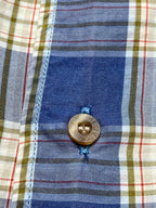 Lacoste Blue Plaid Check Button Down Shirt - XL