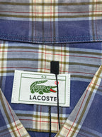 Lacoste Blue Plaid Check Button Down Shirt - XL