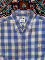 Lacoste Blue Plaid Check Button Down Shirt - XL