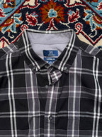 George Classic Fit Black Grey CHECK Button Down Shirt - L