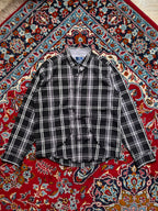George Classic Fit Black Grey CHECK Button Down Shirt - L