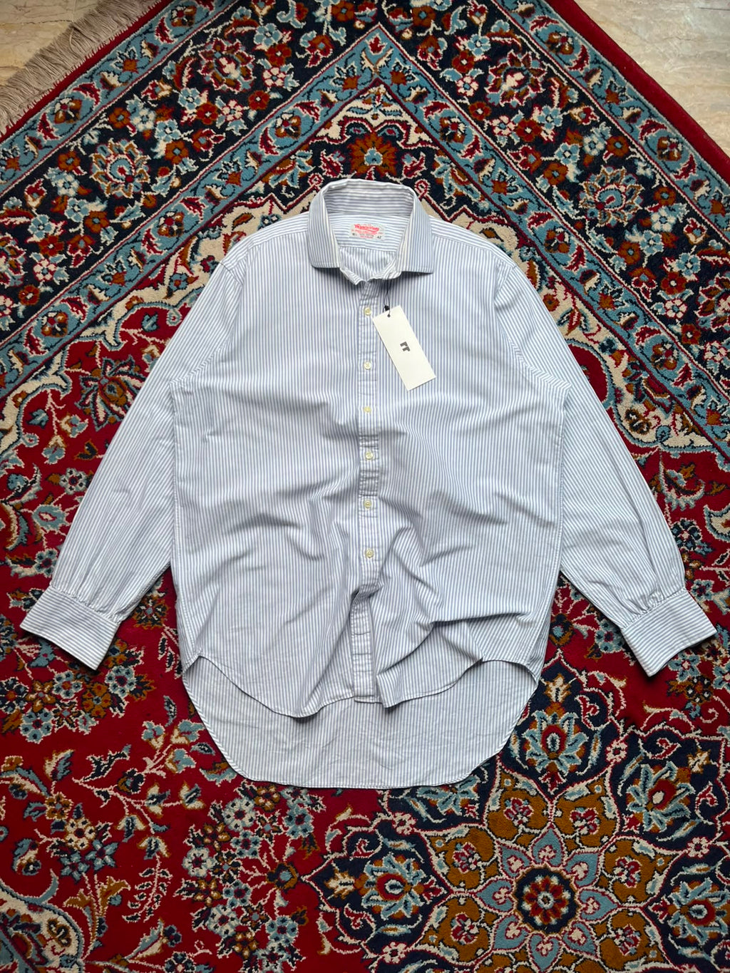TM Lewin & Sons Blue White Striped Button Down Shirt - XL