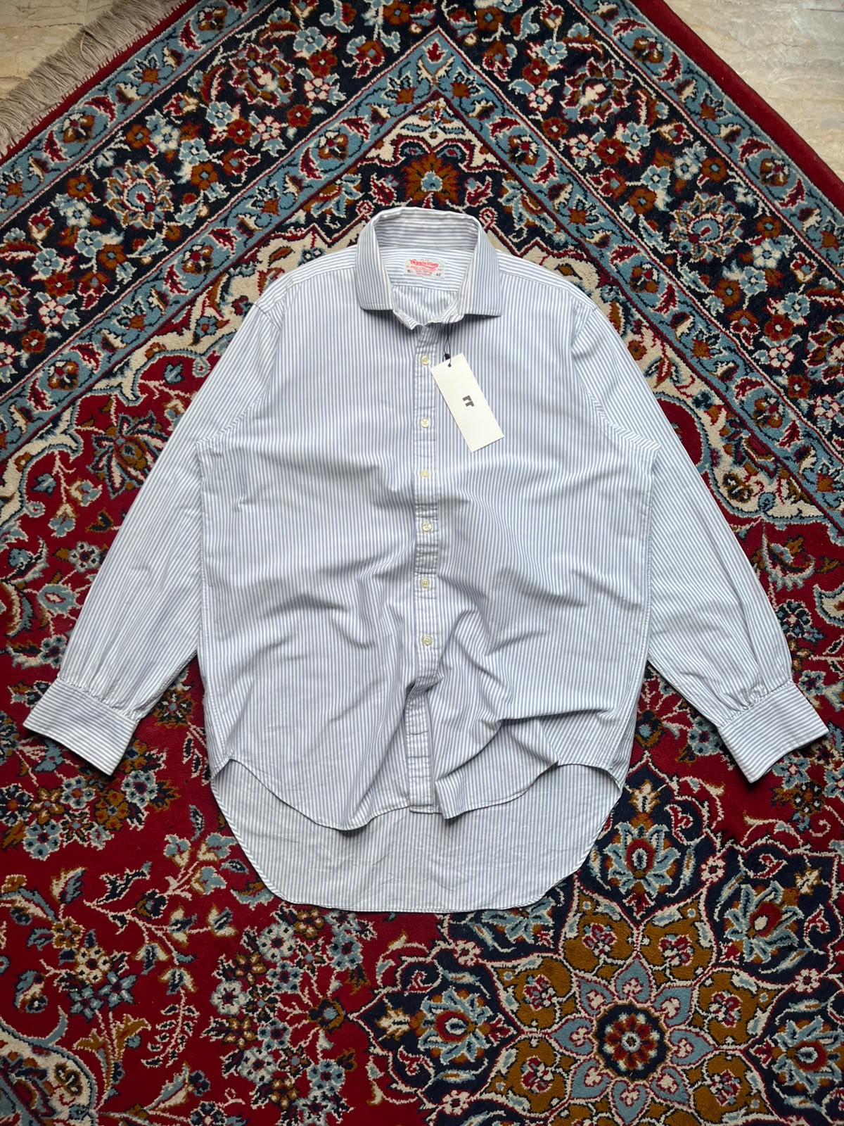 TM Lewin & Sons Blue White Striped Button Down Shirt - XL