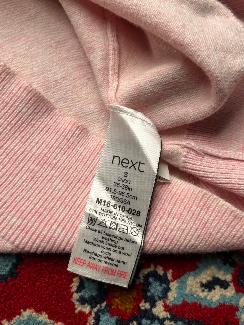 NEXT LIGHT PINK Knit POLO TEE - M