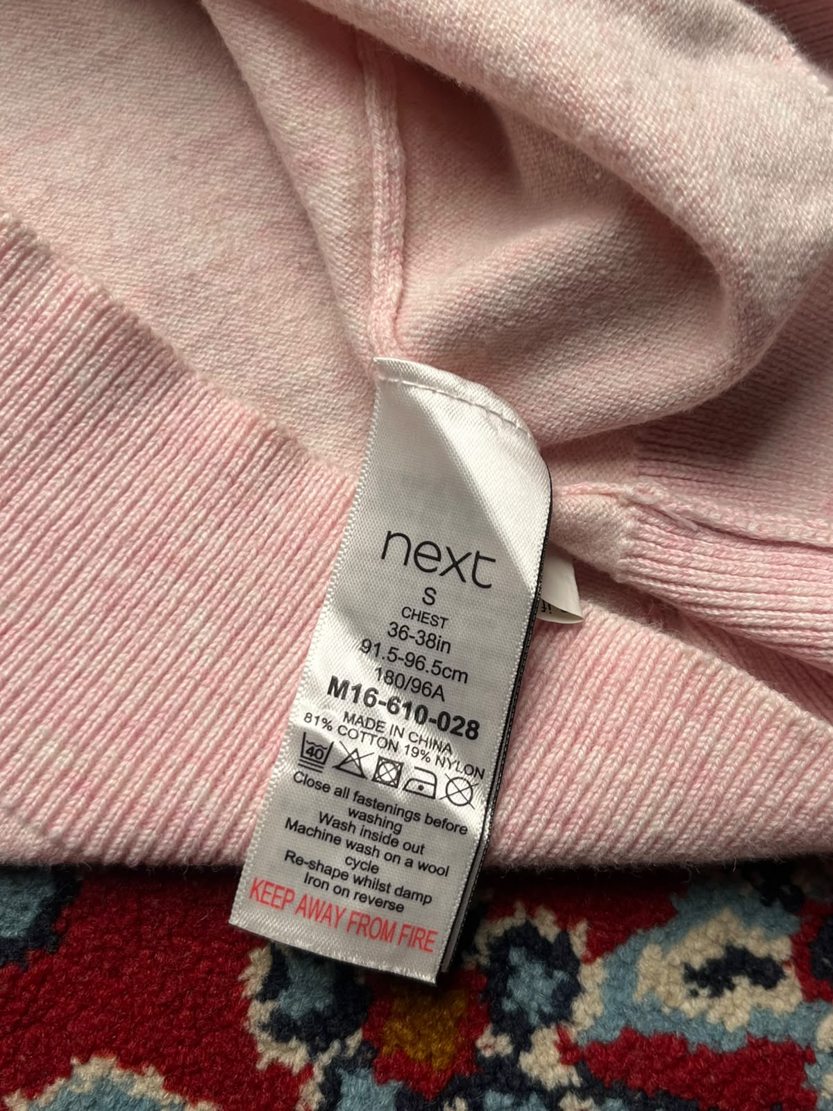 NEXT LIGHT PINK Knit POLO TEE - M