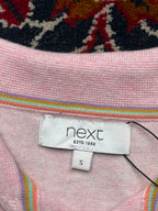 NEXT LIGHT PINK Knit POLO TEE - M