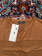 ZARA MAN BROWN SUEDE TEE - L