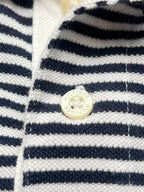 TOMMY HILFIGER CUSTOM FIT BLACK WHITE STRIPE POLO TEE - XL