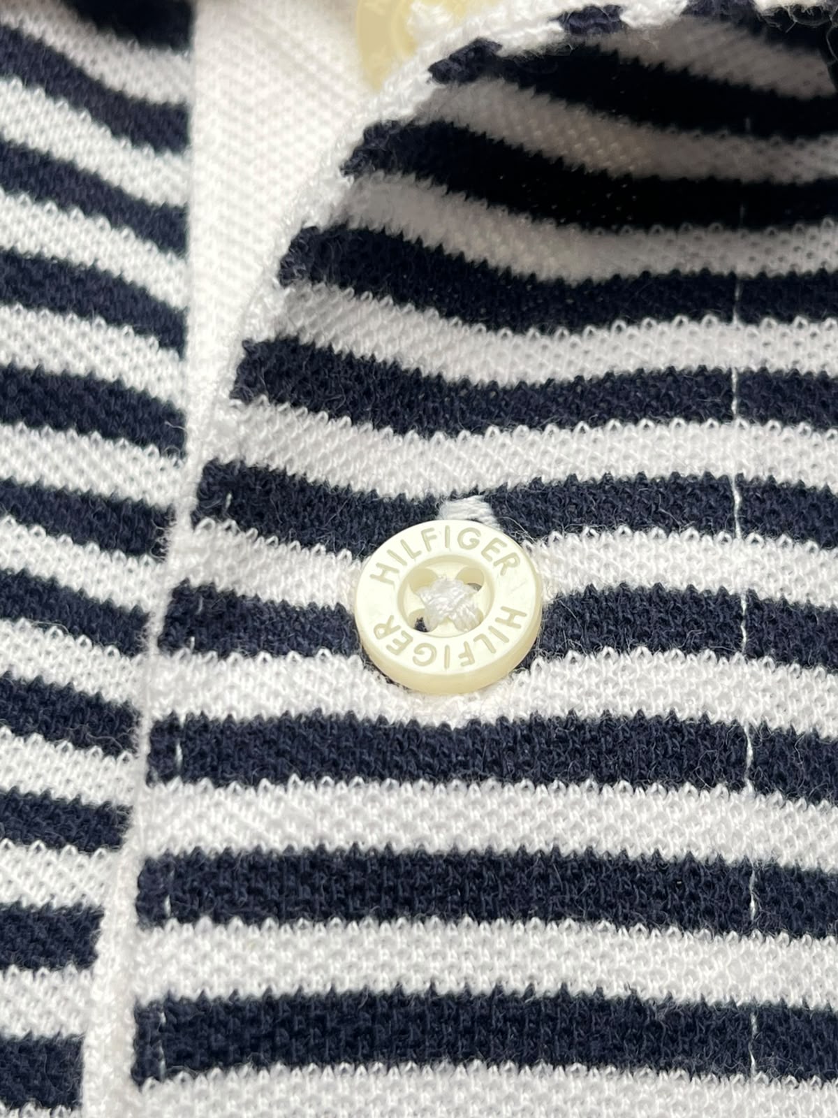 TOMMY HILFIGER CUSTOM FIT BLACK WHITE STRIPE POLO TEE - XL