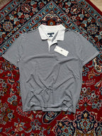 TOMMY HILFIGER CUSTOM FIT BLACK WHITE STRIPE POLO TEE - XL