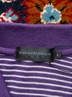 Hiromichi Nakano Golf Purple Striped Polo TEE - L