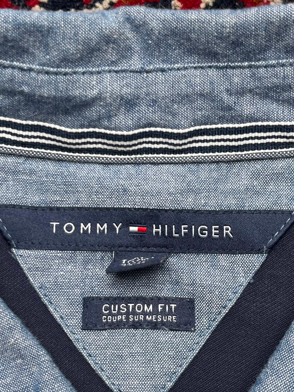 TOMMY HILFIGER NAVY BLUE CUSTOM FIT POLO TEE - XL