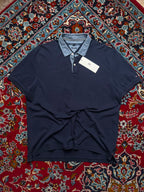 TOMMY HILFIGER NAVY BLUE CUSTOM FIT POLO TEE - XL