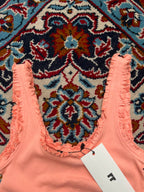 New Look 915 Girls Peach Ribbed Trim Tank Top - XS