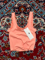 New Look 915 Girls Peach Ribbed Trim Tank Top - XS
