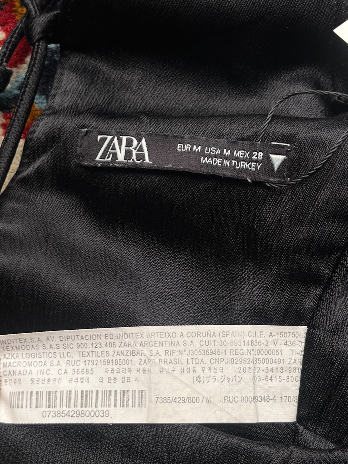Zara Black Satin Lace Up Back Long Sleeve Blouse - S
