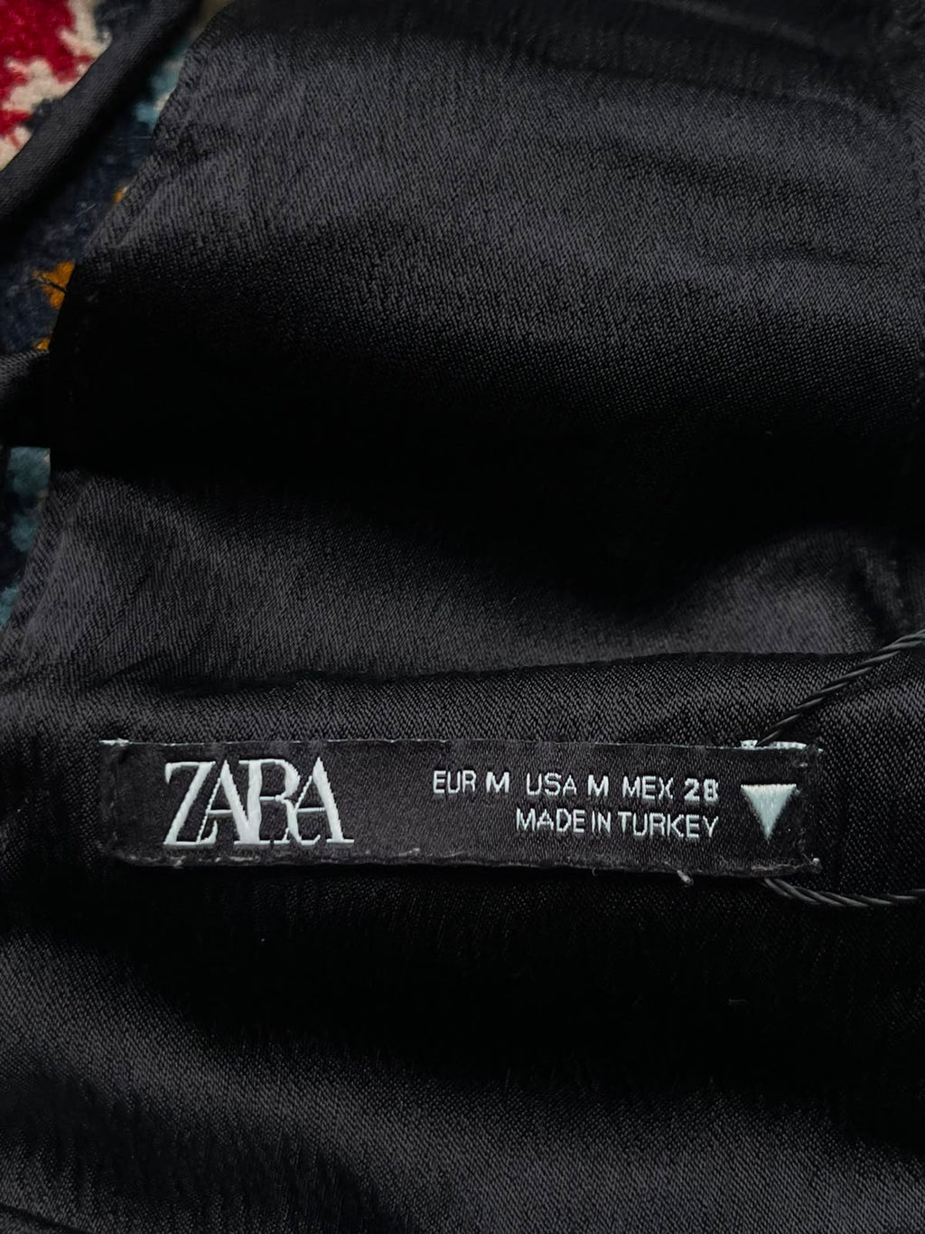 Zara Black Satin Lace Up Back Long Sleeve Blouse - S