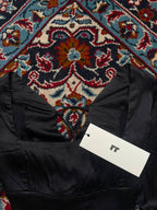 Zara Black Satin Lace Up Back Long Sleeve Blouse - S