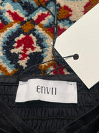 Envii Black Ruched Front Balloon Long Sleeve Blouse - M