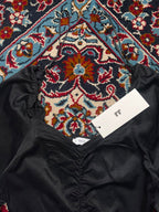 Envii Black Ruched Front Balloon Long Sleeve Blouse - M