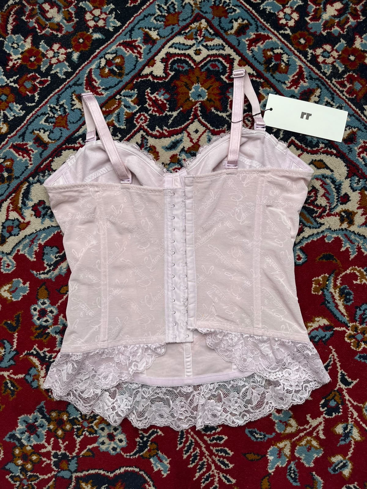 Vintage Charle Chandeal Pink Floral Lacy Corset  - M