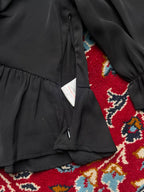 Urban Bliss Black Plunge V-Neck Ruched Front Peplum Blouse - S
