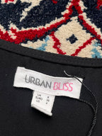 Urban Bliss Black Plunge V-Neck Ruched Front Peplum Blouse - S