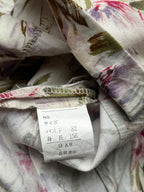 Vintage Japanese Floral Short Sleeve Blouse  - M