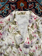 Vintage Japanese Floral Short Sleeve Blouse  - M