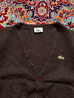Vintage Women Lacoste Brown Knit Cardigan - L