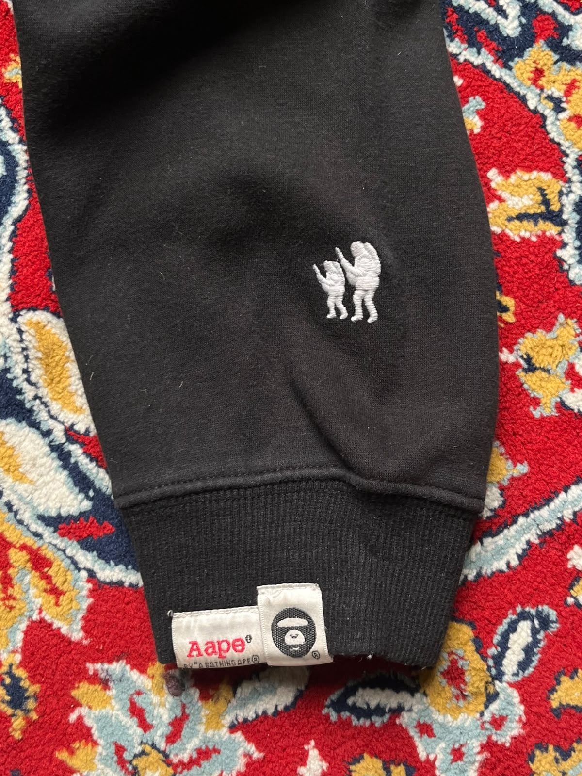 AAPE By A Bathing Black Camo Crewneck Sweatshirt - XL