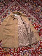 98 Project Korean Style Tan Quilted Lined Button Up Utility Chore JACKET - L