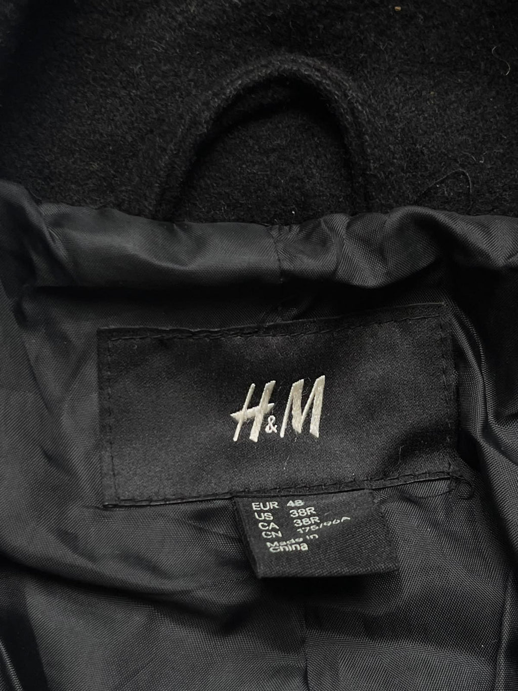 H&M Black Wool Military Field Multi Pocket JACKET - L